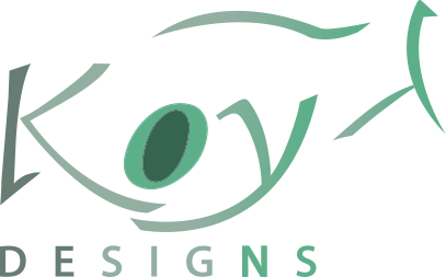 KOYdesigns Logo, click to see examples on stationary and business cards